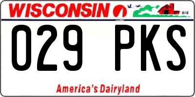 WI license plate 029PKS