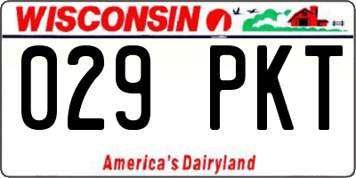 WI license plate 029PKT