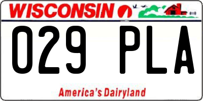 WI license plate 029PLA