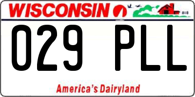 WI license plate 029PLL