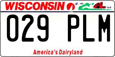 WI license plate 029PLM