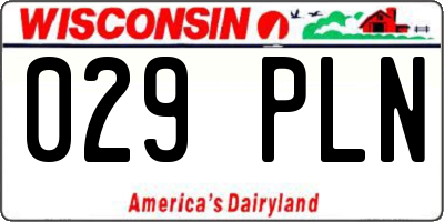 WI license plate 029PLN