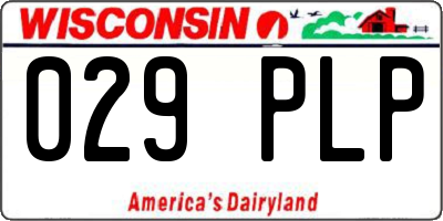 WI license plate 029PLP
