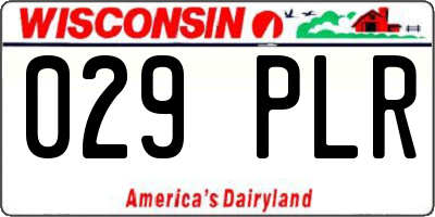 WI license plate 029PLR