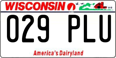 WI license plate 029PLU