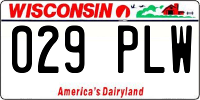 WI license plate 029PLW