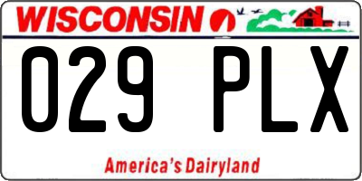 WI license plate 029PLX