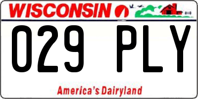WI license plate 029PLY