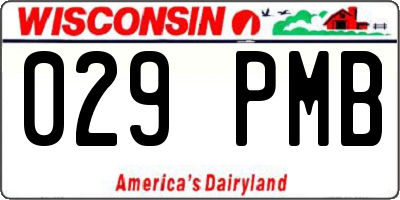 WI license plate 029PMB