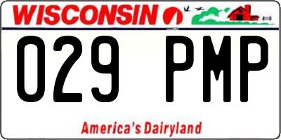 WI license plate 029PMP