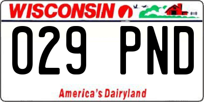 WI license plate 029PND
