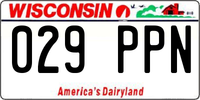 WI license plate 029PPN