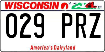 WI license plate 029PRZ