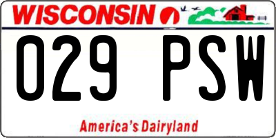 WI license plate 029PSW