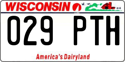 WI license plate 029PTH