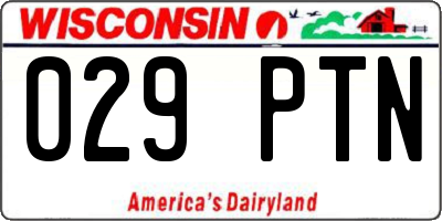 WI license plate 029PTN
