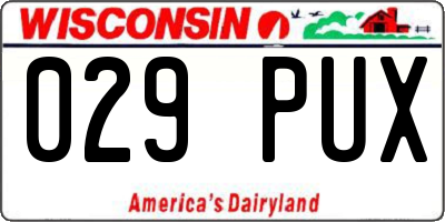 WI license plate 029PUX