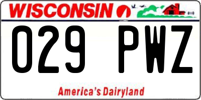 WI license plate 029PWZ