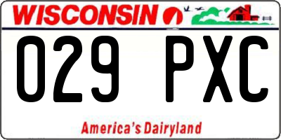 WI license plate 029PXC