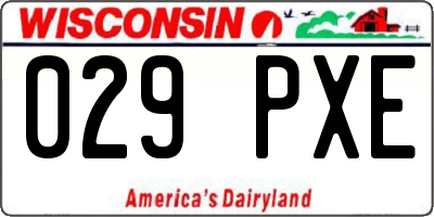 WI license plate 029PXE