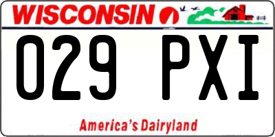 WI license plate 029PXI