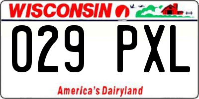 WI license plate 029PXL
