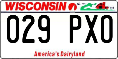 WI license plate 029PXO