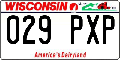 WI license plate 029PXP