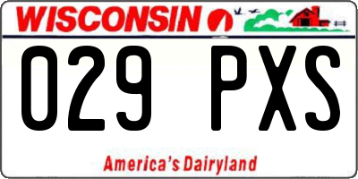 WI license plate 029PXS
