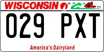 WI license plate 029PXT
