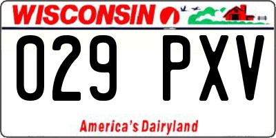 WI license plate 029PXV