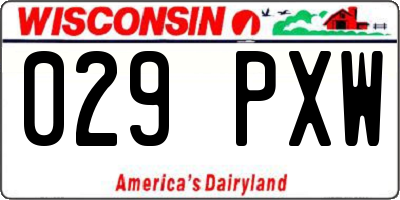 WI license plate 029PXW