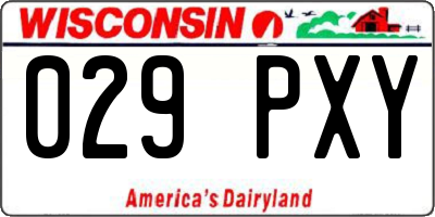 WI license plate 029PXY