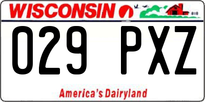 WI license plate 029PXZ