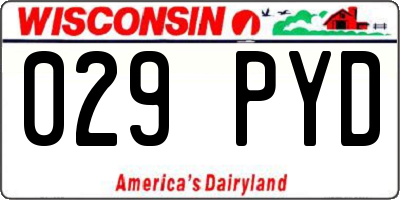 WI license plate 029PYD