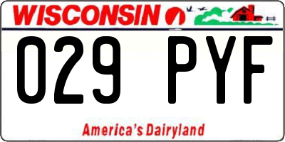WI license plate 029PYF