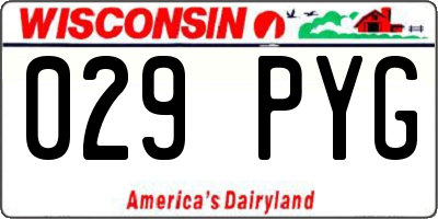 WI license plate 029PYG