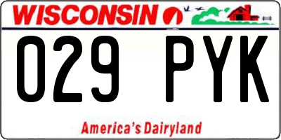 WI license plate 029PYK