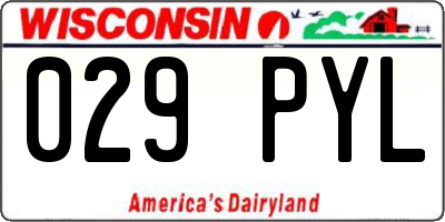 WI license plate 029PYL