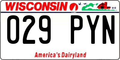 WI license plate 029PYN