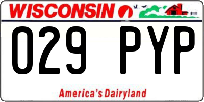 WI license plate 029PYP