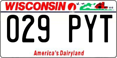 WI license plate 029PYT
