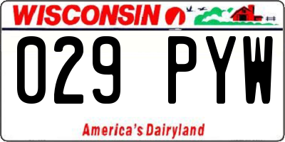 WI license plate 029PYW