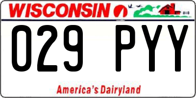 WI license plate 029PYY