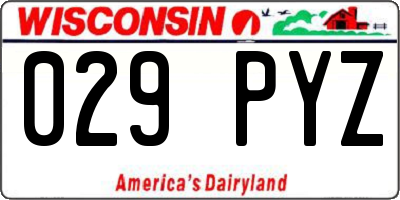 WI license plate 029PYZ