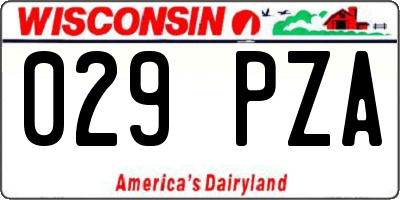 WI license plate 029PZA