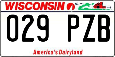 WI license plate 029PZB