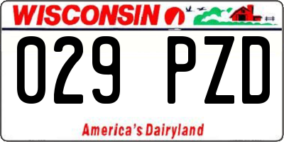 WI license plate 029PZD