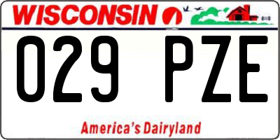 WI license plate 029PZE