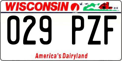 WI license plate 029PZF